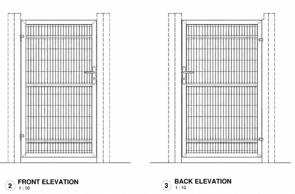 Pedestrian Gate Front and Back